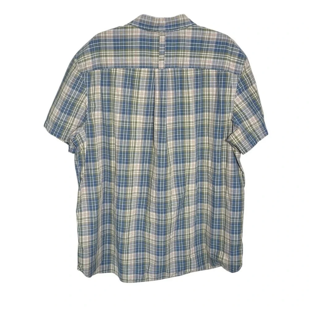 The North Face Short‎ Sleeve Plaid Button Up Shirt Men's Size XXL Casual Outdoor